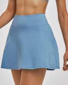 A-Line Skort Anti-Flashing Liner Shorts Tennis Skirt - Light Blue
