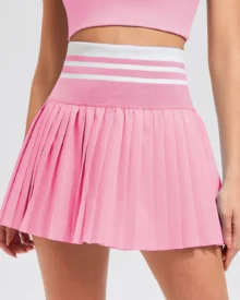 High Waist Anti-Exposure Pocket Tennis Skort - Blush