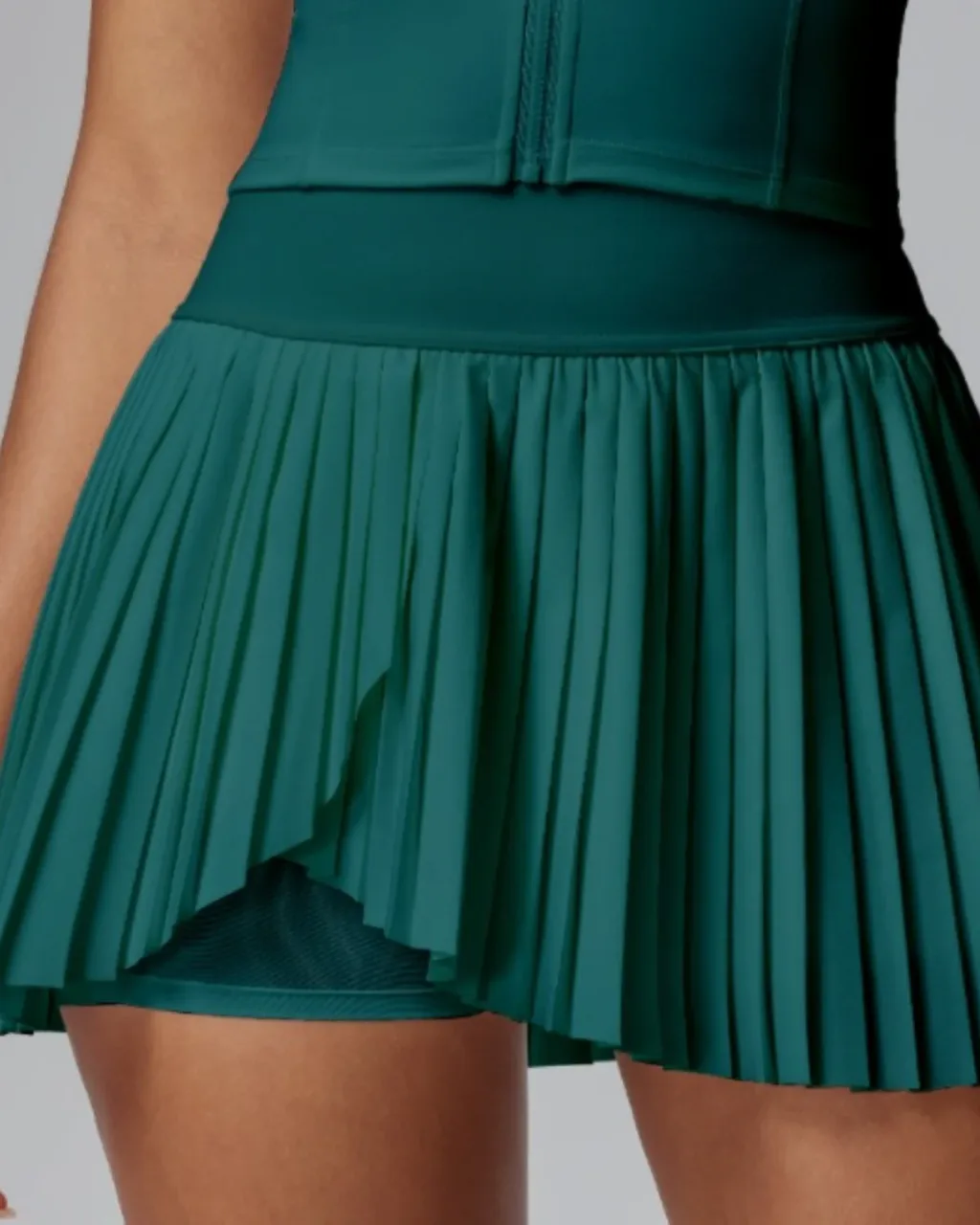 Falda-Deporte Con Plisados Y Efecto Reductor De Caderas - verde bosque
