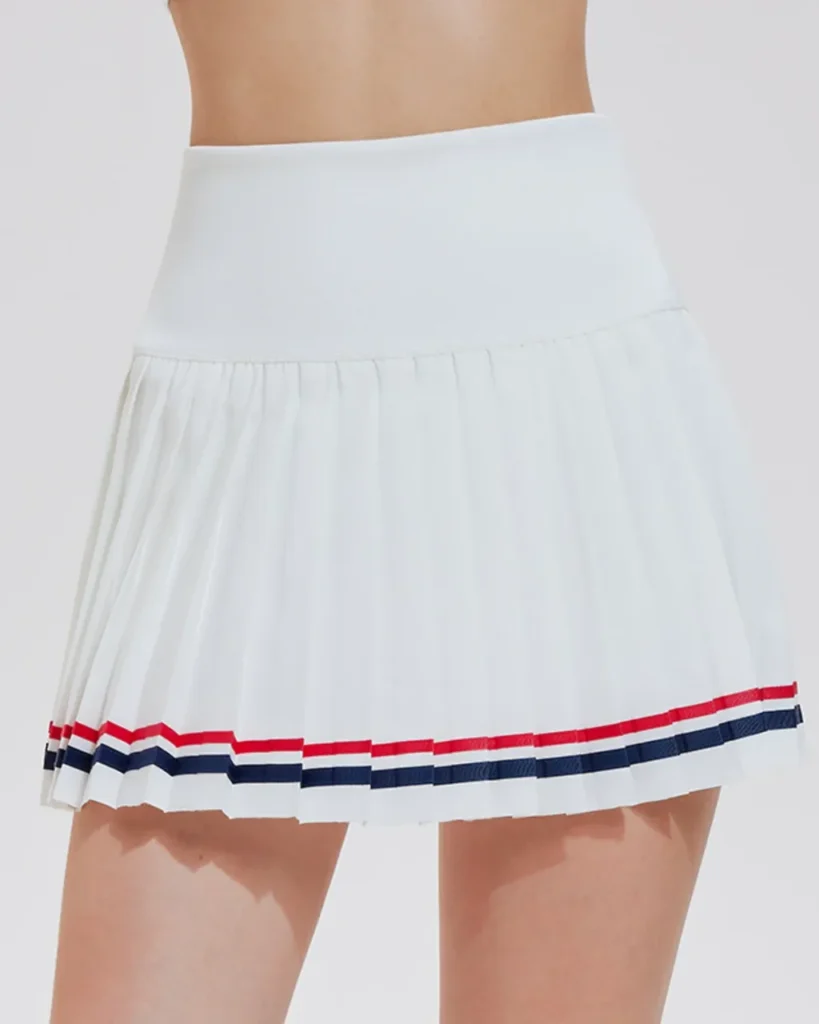 Falda Tenis Ajustada Con Pliegues Y Cintura Alta - blanco