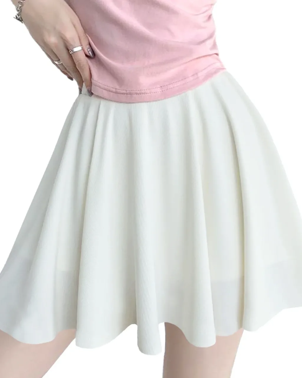 Falda-Deportiva Con Realce De Glúteos Y Plisado - blanco