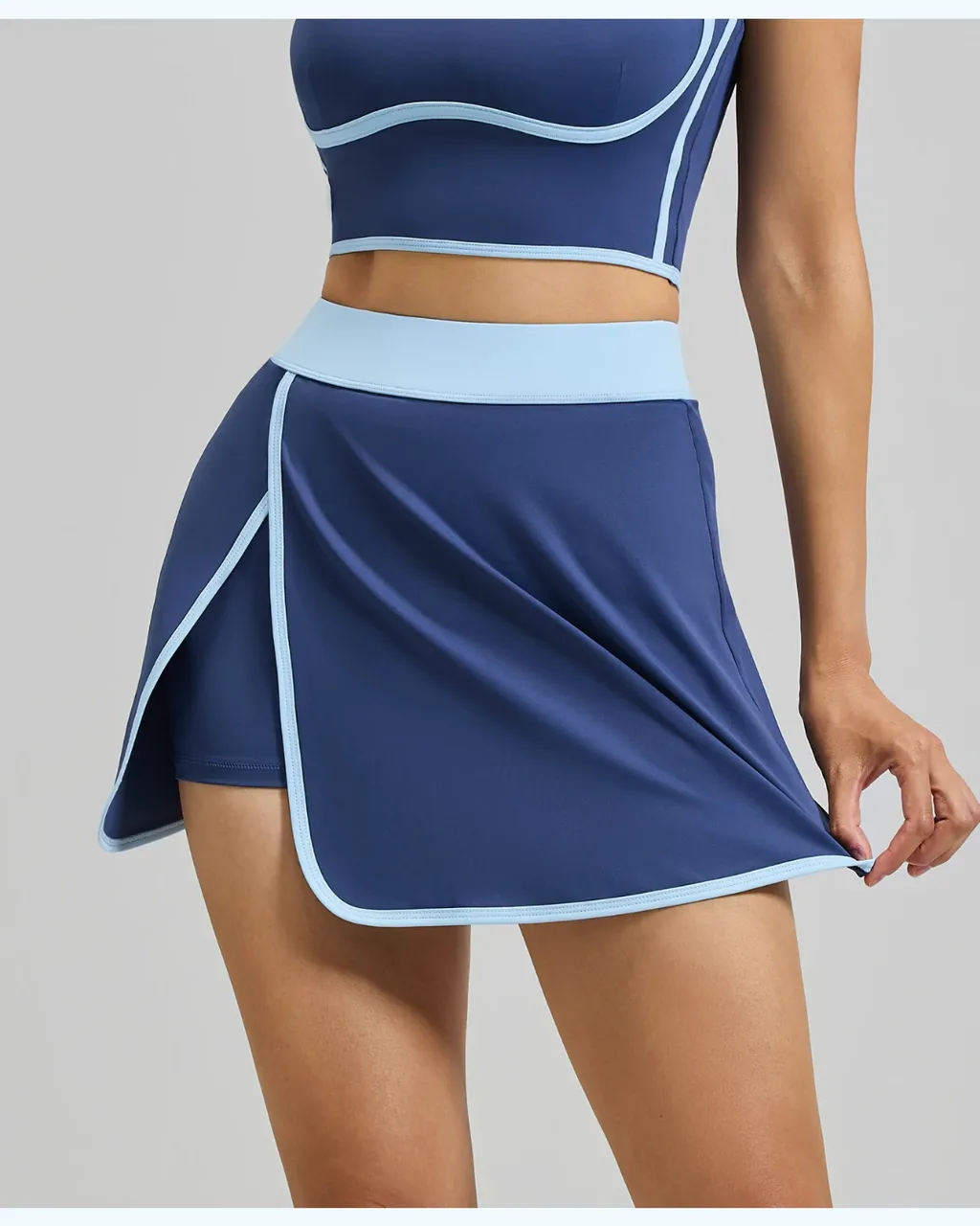 Skort Yoga 2-En-1 Con Bolsillo - azul marino