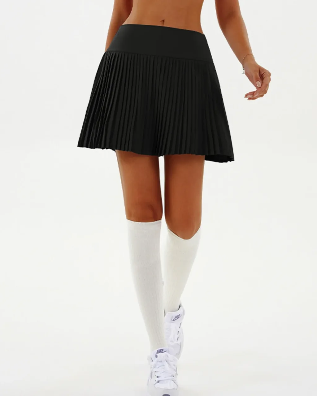 Flowey Pleated Anti-Exposure Badminton Golf Tennis - Black