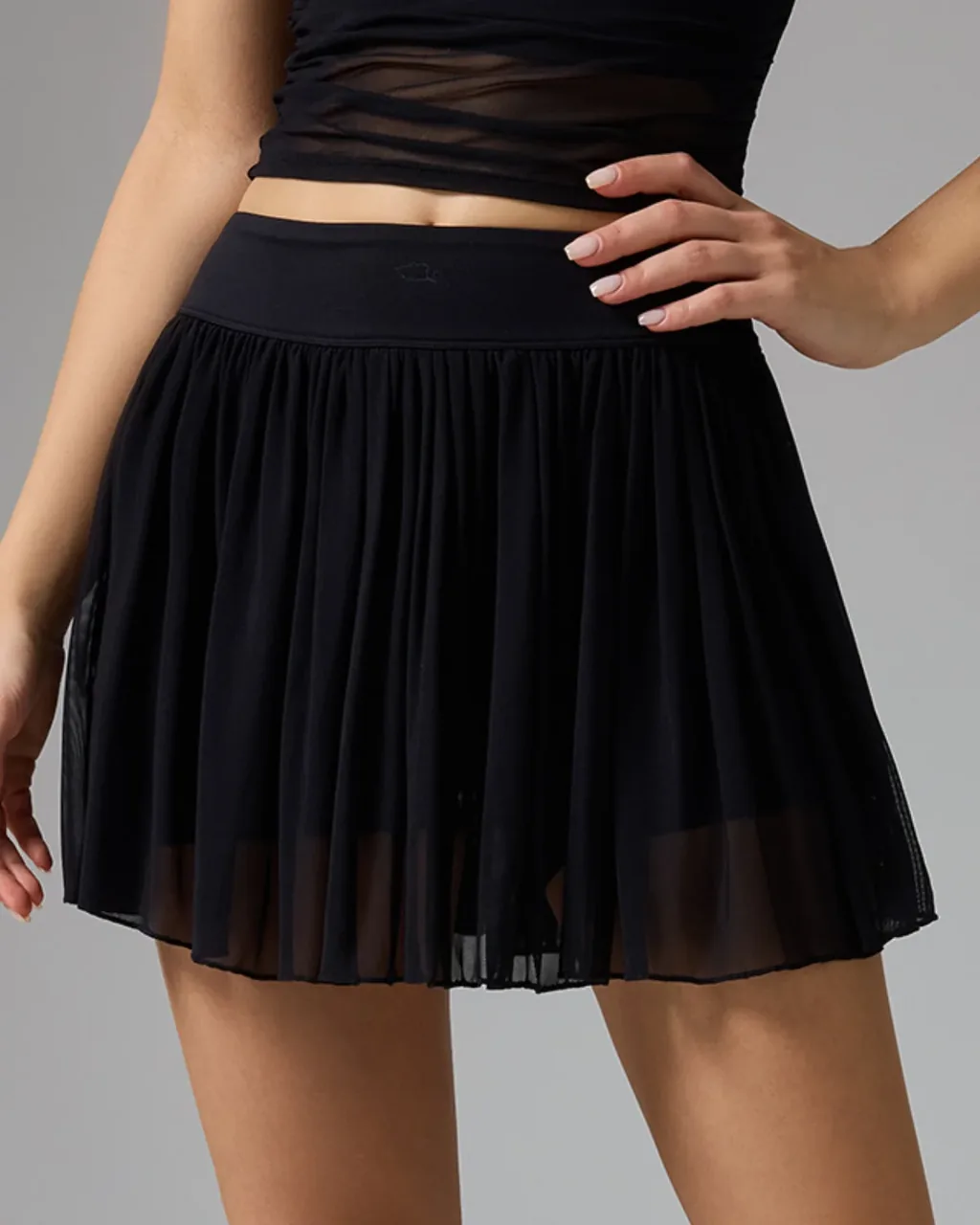 Skort Tenis Transpirable Con Protección Solar - negro