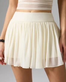 Skort Tenis Transpirable Con Protección Solar - crema