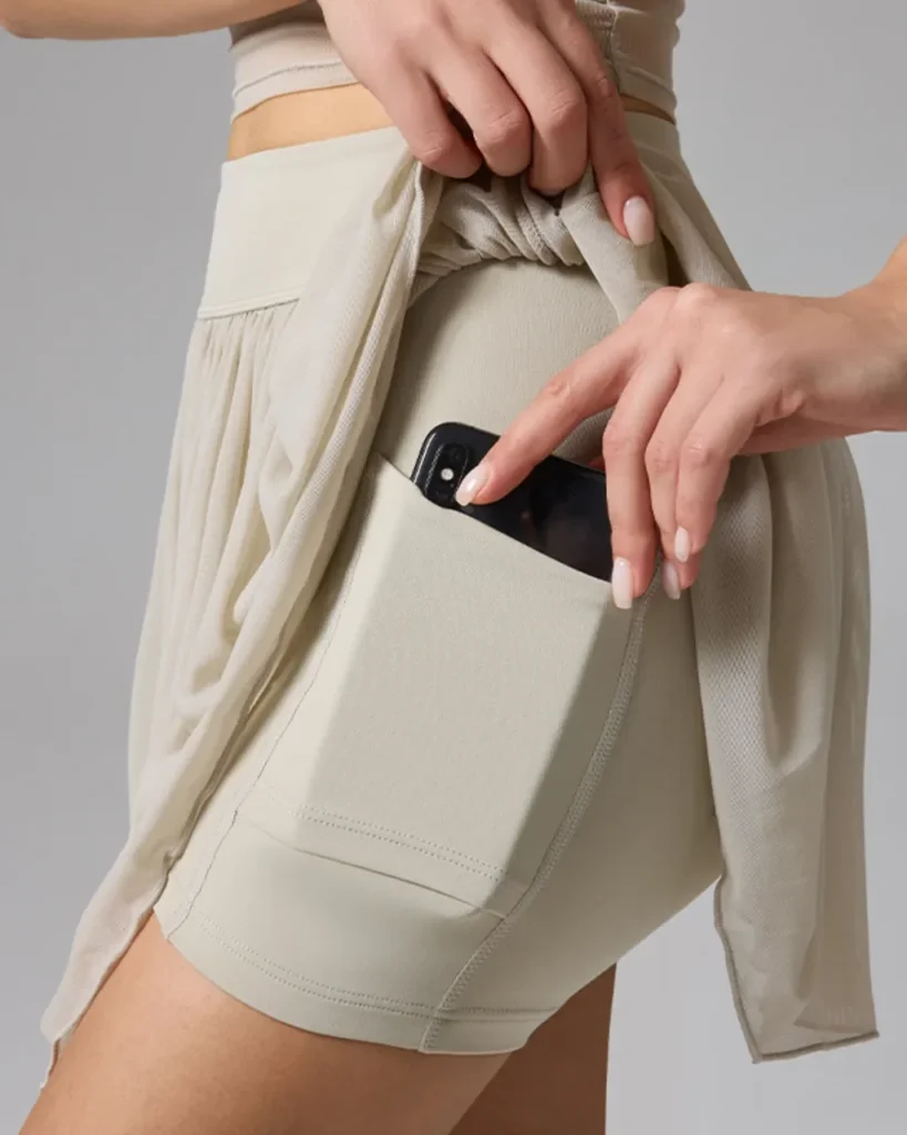 Skort Tenis Transpirable Con Protección Solar - plateado