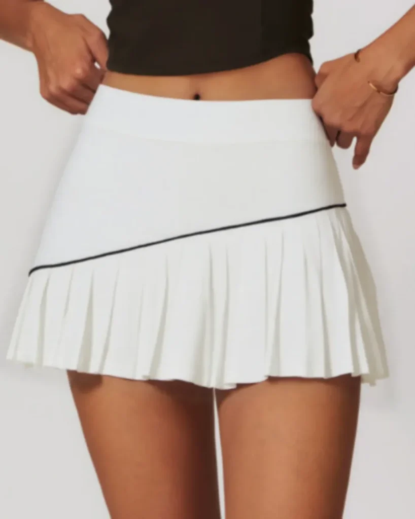 2-In-1 Pleated Tennis Skort With Pocket - white