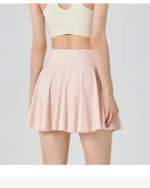 Quick Dry High Waist Pleated Golf Tennis Skort - pink