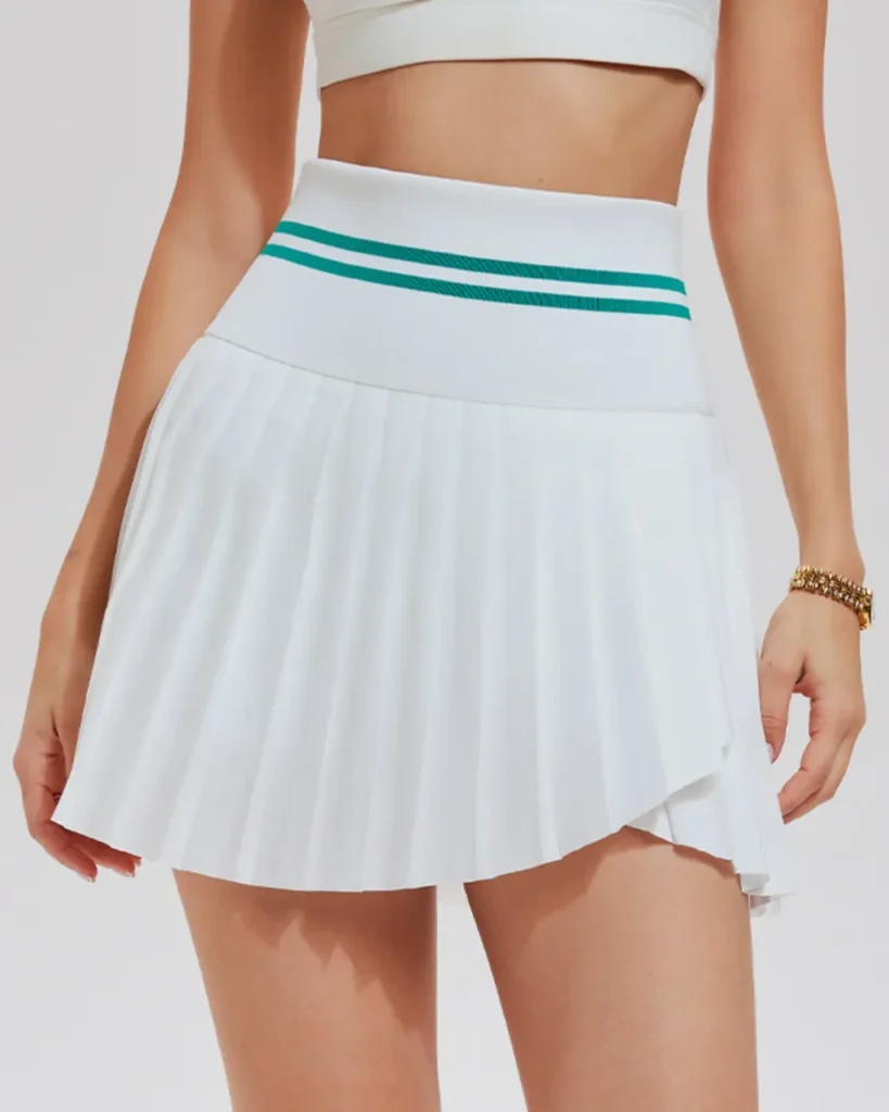 High Waist Slim Pleated Tennis Golf Skort - White
