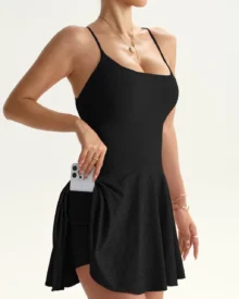 Sleeveless In Yoga Tennis Dress - Midnight