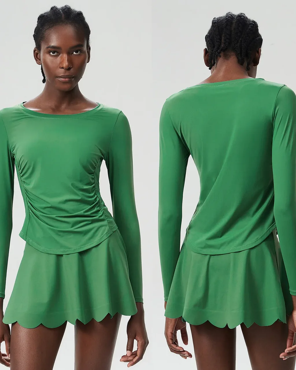 Falda Tenis Lycra Con Protección Solar Para Tallas Grandes - verde