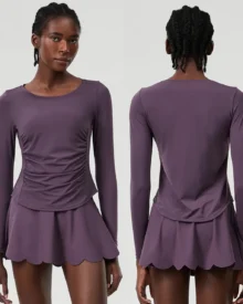 Lycra Sun Protection Plus Size Piece Tennis Skirt - Plum