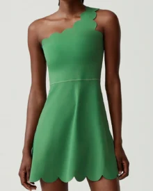 Wave Pattern One Shoulder Waist Shaping Plus Size - Green