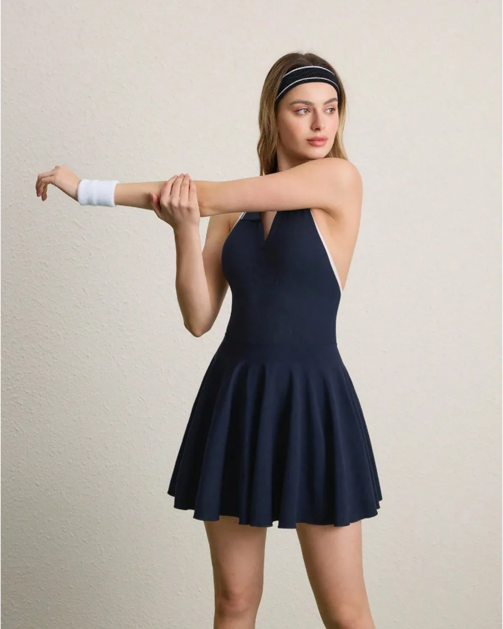 Mono Deportivo Sin Costuras Con Escote Halter - negro