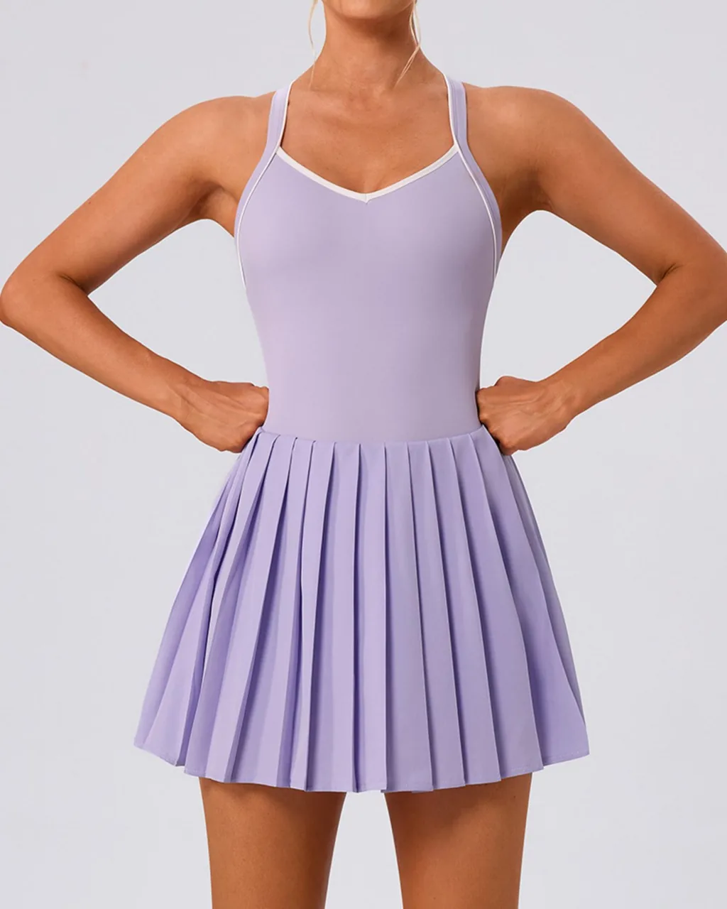 Shorts Deportivos Con Sujetador Integrado Y Acolchado - lavanda