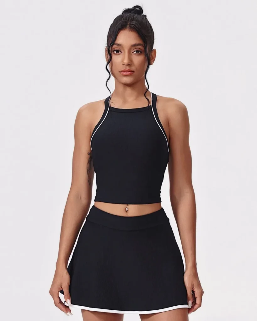 Ribbed Nude Feel Yoga Color Block Backless Slim - Navy