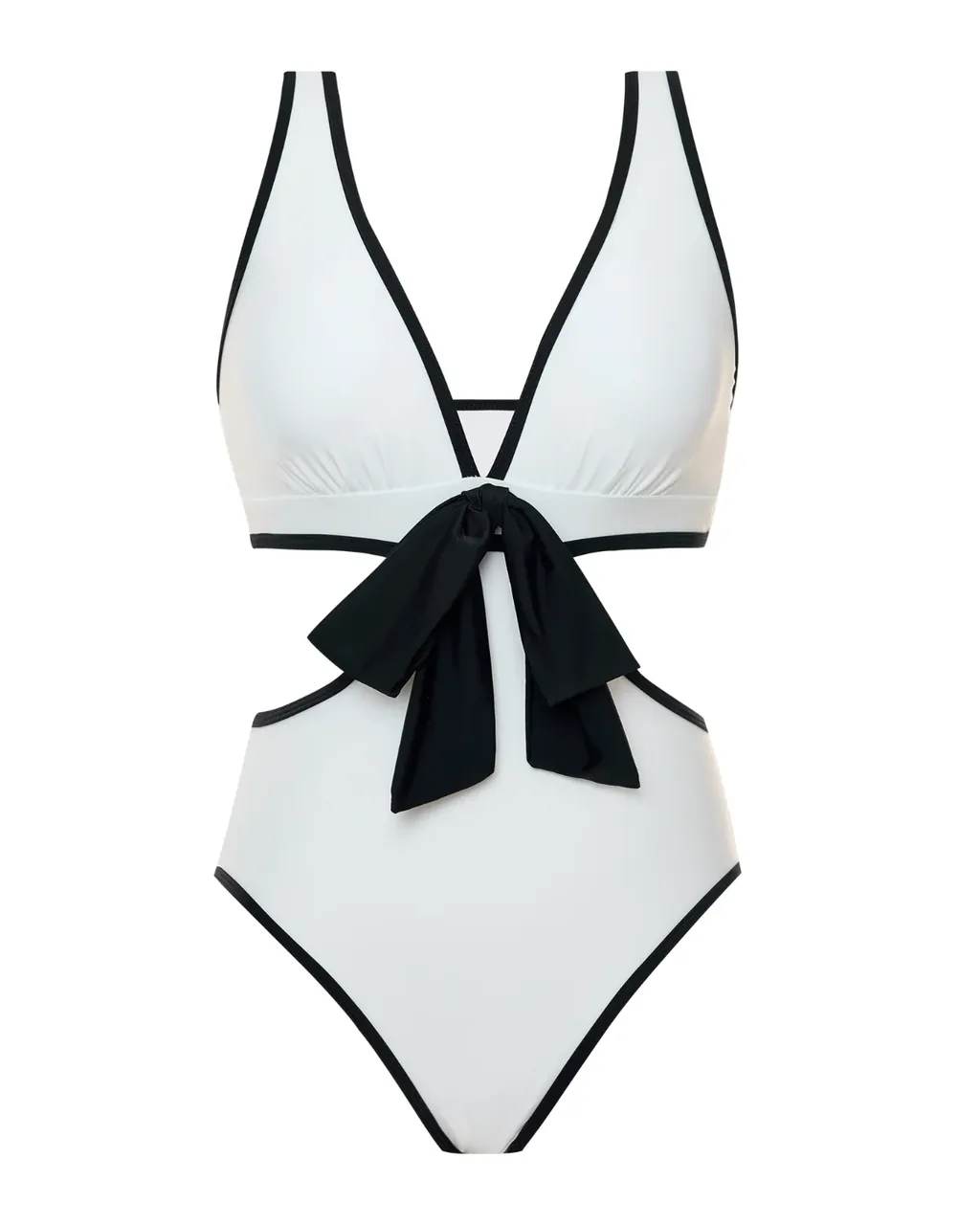 Bikini Negro Y Blanco Sin Espalda - White1158