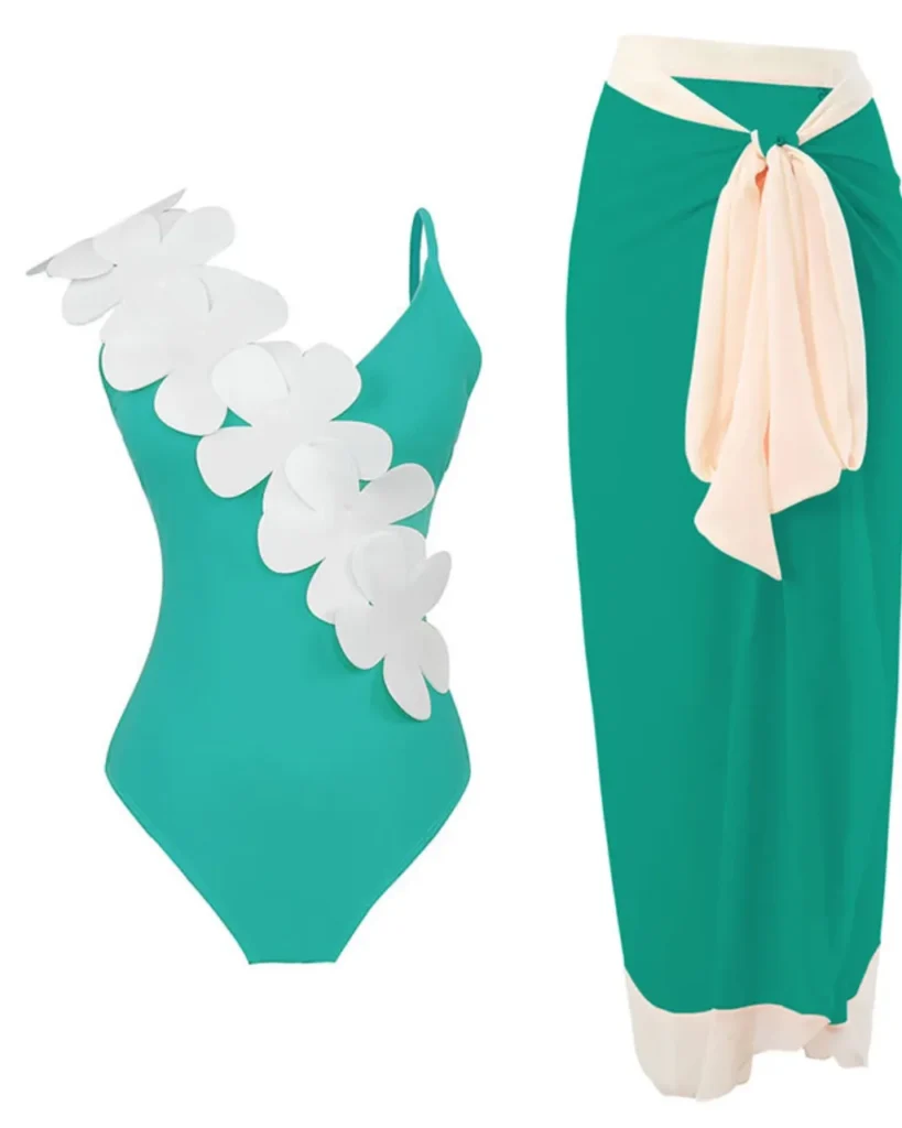 Conjunto Retro Elegante Para Actividad - verde azulado