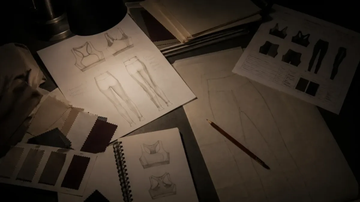 Activewear fabric and production detail
